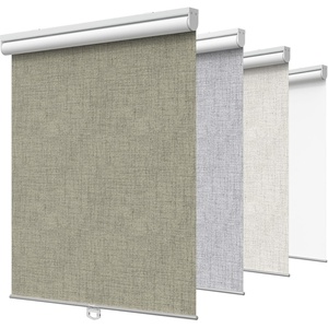 GENIMO 100% Blackout Roller Window Shades, Window Blinds Cordless with Thermal Insulated, UV Protection Fabric, Mini French Door Blinds for Home, Bedroom, Office, White, 70″ W X 72″ H(Brown)
