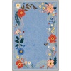 GENIMO 5X7 Area Rugs for Living Room Machine Washable, Modern Botanical Non Slip Low Pile Soft Rugs, Vintage Floral Carpet for Bedroom Dining Room, Home Office, Warm Beige(Dusty Blue-2)