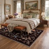 GENIMO 5X7 Area Rugs for Living Room Machine Washable, Modern Botanical Non Slip Low Pile Soft Rugs, Vintage Floral Carpet for Bedroom Dining Room, Home Office, Warm Beige(Deep Brown)
