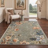 GENIMO 5X7 Area Rugs for Living Room Machine Washable, Modern Botanical Non Slip Low Pile Soft Rugs, Vintage Floral Carpet for Bedroom Dining Room, Home Office, Warm Beige(Dusty Sage)