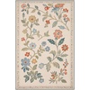 GENIMO 5X7 Area Rugs for Living Room Machine Washable, Modern Botanical Non Slip Low Pile Soft Rugs, Vintage Floral Carpet for Bedroom Dining Room, Home Office, Warm Beige(Creamy Beige)