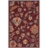 GENIMO 5X7 Area Rugs for Living Room Machine Washable, Modern Botanical Non Slip Low Pile Soft Rugs, Vintage Floral Carpet for Bedroom Dining Room, Home Office, Warm Beige(Deep Burgundy)