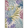 GENIMO 5X7 Area Rugs for Living Room Machine Washable, Modern Botanical Non Slip Low Pile Soft Rugs, Vintage Floral Carpet for Bedroom Dining Room, Home Office, Warm Beige(Muted Pastel)