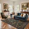 GENIMO 5X7 Area Rugs for Living Room Machine Washable, Modern Botanical Non Slip Low Pile Soft Rugs, Vintage Floral Carpet for Bedroom Dining Room, Home Office, Warm Beige(Dusty Charcoal)