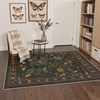 GENIMO 5X7 Area Rugs for Living Room Machine Washable, Modern Botanical Non Slip Low Pile Soft Rugs, Vintage Floral Carpet for Bedroom Dining Room, Home Office, Warm Beige(Dusty Charcoal)