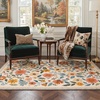 GENIMO 5X7 Area Rugs for Living Room Machine Washable, Modern Botanical Non Slip Low Pile Soft Rugs, Vintage Floral Carpet for Bedroom Dining Room, Home Office, Warm Beige(Dusty Terracotta)