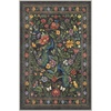 GENIMO 5X7 Area Rugs for Living Room Machine Washable, Modern Botanical Non Slip Low Pile Soft Rugs, Vintage Floral Carpet for Bedroom Dining Room, Home Office, Warm Beige(Dusty Charcoal)
