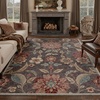 GENIMO 5X7 Area Rugs for Living Room Machine Washable, Modern Botanical Non Slip Low Pile Soft Rugs, Vintage Floral Carpet for Bedroom Dining Room, Home Office, Warm Beige(Dusty Taupe)