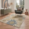 GENIMO 5X7 Area Rugs for Living Room Machine Washable, Modern Botanical Non Slip Low Pile Soft Rugs, Vintage Floral Carpet for Bedroom Dining Room, Home Office, Warm Beige(Warm Beige)