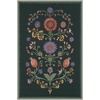 GENIMO 5X7 Area Rugs for Living Room Machine Washable, Modern Botanical Non Slip Low Pile Soft Rugs, Vintage Floral Carpet for Bedroom Dining Room, Home Office, Warm Beige(Forest Green)