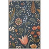 GENIMO 5X7 Area Rugs for Living Room Machine Washable, Modern Botanical Non Slip Low Pile Soft Rugs, Vintage Floral Carpet for Bedroom Dining Room, Home Office, Warm Beige(Dusty Blue-1)