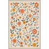 GENIMO 5X7 Area Rugs for Living Room Machine Washable, Modern Botanical Non Slip Low Pile Soft Rugs, Vintage Floral Carpet for Bedroom Dining Room, Home Office, Warm Beige(Dusty Terracotta)