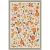 GENIMO 5X7 Area Rugs for Living Room Machine Washable, Modern Botanical Non Slip Low Pile Soft Rugs, Vintage Floral Carpet for Bedroom Dining Room, Home Office, Warm Beige(Warm Beige-3)
