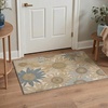 GENIMO 5X7 Area Rugs for Living Room Machine Washable, Modern Botanical Non Slip Low Pile Soft Rugs, Vintage Floral Carpet for Bedroom Dining Room, Home Office, Warm Beige(Warm Beige)