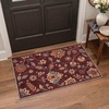 GENIMO 5X7 Area Rugs for Living Room Machine Washable, Modern Botanical Non Slip Low Pile Soft Rugs, Vintage Floral Carpet for Bedroom Dining Room, Home Office, Warm Beige(Deep Burgundy)