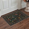 GENIMO 5X7 Area Rugs for Living Room Machine Washable, Modern Botanical Non Slip Low Pile Soft Rugs, Vintage Floral Carpet for Bedroom Dining Room, Home Office, Warm Beige(Dusty Charcoal)