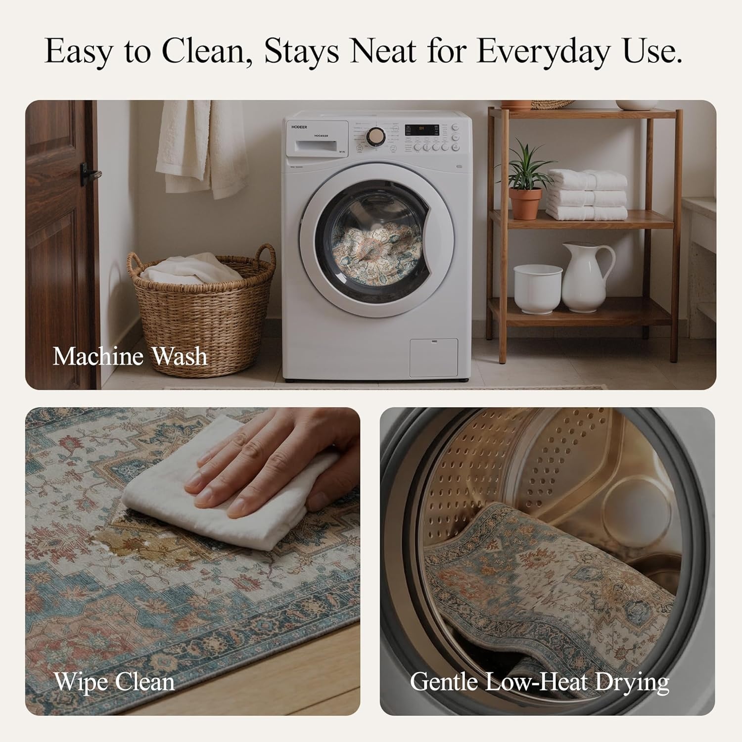 image:imageGENIMO Kitchen Rugs Non Slip Washable Kitchen Mats for Floor Cushioned Standing Mat Kitchen Runner Rug Floor Mat for Kitchen Decor Laundry Sink Entryway Home 24x36 BlueBlue Salmon