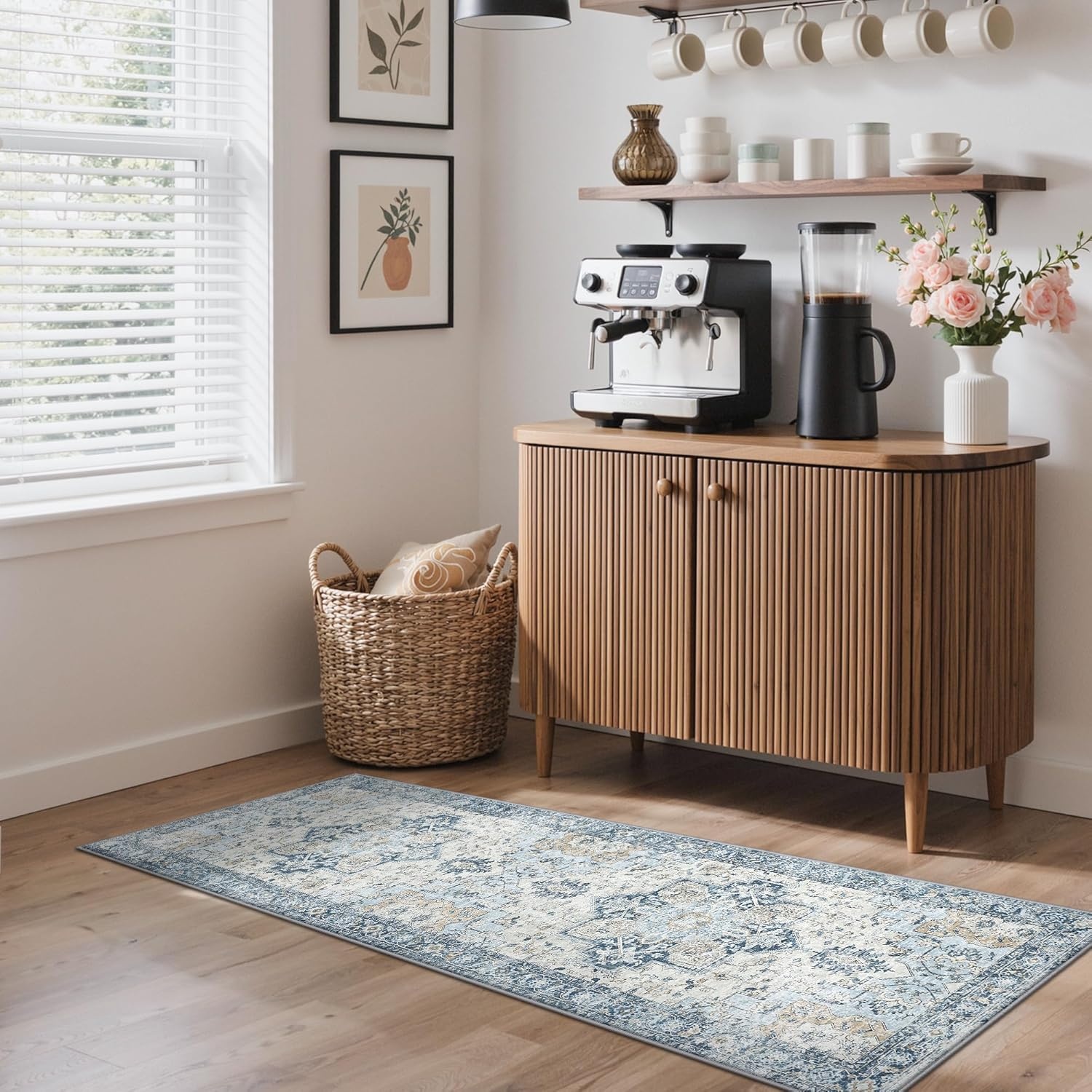 image:imageGENIMO Kitchen Rugs Non Slip Washable Kitchen Mats for Floor Cushioned Standing Mat Kitchen Runner Rug Floor Mat for Kitchen Decor Laundry Sink Entryway Home 24x36 BlueBlue