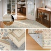 GENIMO Floral Washable Runner Rug 2’6”x8’, Non-Slip Long Hallway Carpet for Entryway, Kitchen, Indoor Floor Use, Vintage Boho Soft Thin Rug Décor, Beige/Navy(Beige Pink)