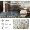 GENIMO Floral Washable Runner Rug 2’6”x8’, Non-Slip Long Hallway Carpet for Entryway, Kitchen, Indoor Floor Use, Vintage Boho Soft Thin Rug Décor, Beige/Navy(Beige/Navy)