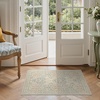 GENIMO Floral Washable Runner Rug 2’6”x8’, Non-Slip Long Hallway Carpet for Entryway, Kitchen, Indoor Floor Use, Vintage Boho Soft Thin Rug Décor, Beige/Navy(Beige Pink)