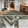 GENIMO Floral Washable Runner Rug 2’6”x8’, Non-Slip Long Hallway Carpet for Entryway, Kitchen, Indoor Floor Use, Vintage Boho Soft Thin Rug Décor, Beige/Navy(Black)