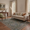 GENIMO Floral Washable Runner Rug 2’6”x8’, Non-Slip Long Hallway Carpet for Entryway, Kitchen, Indoor Floor Use, Vintage Boho Soft Thin Rug Décor, Beige/Navy(Charcoal Sage Green)