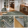 GENIMO Floral Washable Runner Rug 2’6”x8’, Non-Slip Long Hallway Carpet for Entryway, Kitchen, Indoor Floor Use, Vintage Boho Soft Thin Rug Décor, Beige/Navy(Charcoal Green-1)