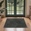 GENIMO Floral Washable Runner Rug 2’6”x8’, Non-Slip Long Hallway Carpet for Entryway, Kitchen, Indoor Floor Use, Vintage Boho Soft Thin Rug Décor, Beige/Navy(Charcoal Green)