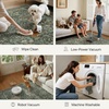 GENIMO Floral Washable Runner Rug 2’6”x8’, Non-Slip Long Hallway Carpet for Entryway, Kitchen, Indoor Floor Use, Vintage Boho Soft Thin Rug Décor, Beige/Navy(Charcoal Green-1)