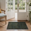 GENIMO Floral Washable Runner Rug 2’6”x8’, Non-Slip Long Hallway Carpet for Entryway, Kitchen, Indoor Floor Use, Vintage Boho Soft Thin Rug Décor, Beige/Navy(Dark Green)