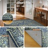 GENIMO Floral Washable Runner Rug 2’6”x8’, Non-Slip Long Hallway Carpet for Entryway, Kitchen, Indoor Floor Use, Vintage Boho Soft Thin Rug Décor, Beige/Navy(Dark Blue)
