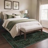 GENIMO Floral Washable Runner Rug 2’6”x8’, Non-Slip Long Hallway Carpet for Entryway, Kitchen, Indoor Floor Use, Vintage Boho Soft Thin Rug Décor, Beige/Navy(Dark Green-1)
