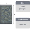 GENIMO Floral Washable Runner Rug 2’6”x8’, Non-Slip Long Hallway Carpet for Entryway, Kitchen, Indoor Floor Use, Vintage Boho Soft Thin Rug Décor, Beige/Navy(Dark Blue)