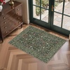 GENIMO Floral Washable Runner Rug 2’6”x8’, Non-Slip Long Hallway Carpet for Entryway, Kitchen, Indoor Floor Use, Vintage Boho Soft Thin Rug Décor, Beige/Navy(Emerald Green)