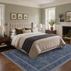 GENIMO Floral Washable Runner Rug 2’6”x8’, Non-Slip Long Hallway Carpet for Entryway, Kitchen, Indoor Floor Use, Vintage Boho Soft Thin Rug Décor, Beige/Navy(Navy Slate)