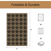GENIMO Indoor Outdoor Area Rug 8’x10′, Checkered Easy Jute Rug Machine Washable, Easy-Cleaning, Non Slip Plaid Outdoor Carpet for Patio, Living Room, Backyard, Porch, Deck, Balcony(Diamond Brown)