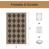 GENIMO Indoor Outdoor Area Rug 8’x10′, Checkered Easy Jute Rug Machine Washable, Easy-Cleaning, Non Slip Plaid Outdoor Carpet for Patio, Living Room, Backyard, Porch, Deck, Balcony(Smooth Diamond)
