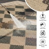 GENIMO Indoor Outdoor Area Rug 8’x10′, Checkered Easy Jute Rug Machine Washable, Easy-Cleaning, Non Slip Plaid Outdoor Carpet for Patio, Living Room, Backyard, Porch, Deck, Balcony(Spaced Diamond)