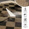 GENIMO Indoor Outdoor Area Rug 8’x10′, Checkered Easy Jute Rug Machine Washable, Easy-Cleaning, Non Slip Plaid Outdoor Carpet for Patio, Living Room, Backyard, Porch, Deck, Balcony(Diamond Brown)