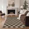GENIMO Indoor Outdoor Area Rug 8’x10′, Checkered Easy Jute Rug Machine Washable, Easy-Cleaning, Non Slip Plaid Outdoor Carpet for Patio, Living Room, Backyard, Porch, Deck, Balcony(Checkerboard)