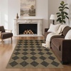 GENIMO Indoor Outdoor Area Rug 8’x10′, Checkered Easy Jute Rug Machine Washable, Easy-Cleaning, Non Slip Plaid Outdoor Carpet for Patio, Living Room, Backyard, Porch, Deck, Balcony(Diamond Brown)
