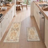 GENIMO Kitchen Rugs Non Slip Washable, Kitchen Mats for Floor, Cushioned Standing Mat, Kitchen Runner Rug Floor Mat for Kitchen Decor, Laundry, Sink, Entryway, Home, 24″x36″, Blue(Orange Brown)