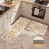 GENIMO Kitchen Rugs Non Slip Washable, Kitchen Mats for Floor, Cushioned Standing Mat, Kitchen Runner Rug Floor Mat for Kitchen Decor, Laundry, Sink, Entryway, Home, 24″x36″, Blue(Orange Brown)