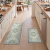 GENIMO Kitchen Rugs Non Slip Washable, Kitchen Mats for Floor, Cushioned Standing Mat, Kitchen Runner Rug Floor Mat for Kitchen Decor, Laundry, Sink, Entryway, Home, 24″x36″, Blue(Light Green)