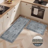GENIMO Kitchen Rugs Non Slip Washable, Kitchen Mats for Floor, Cushioned Standing Mat, Kitchen Runner Rug Floor Mat for Kitchen Decor, Laundry, Sink, Entryway, Home, 24″x36″, Blue(Vintage Grey)