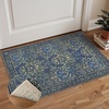 GENIMO Floral Washable Runner Rug 2’6”x8’, Non-Slip Long Hallway Carpet for Entryway, Kitchen, Indoor Floor Use, Vintage Boho Soft Thin Rug Décor, Beige/Navy(Beige/Navy)