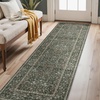 GENIMO Floral Washable Runner Rug 2’6”x8’, Non-Slip Long Hallway Carpet for Entryway, Kitchen, Indoor Floor Use, Vintage Boho Soft Thin Rug Décor, Beige/Navy(Black)