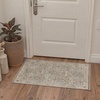 GENIMO Floral Washable Runner Rug 2’6”x8’, Non-Slip Long Hallway Carpet for Entryway, Kitchen, Indoor Floor Use, Vintage Boho Soft Thin Rug Décor, Beige/Navy(Brown)