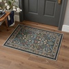 GENIMO Floral Washable Runner Rug 2’6”x8’, Non-Slip Long Hallway Carpet for Entryway, Kitchen, Indoor Floor Use, Vintage Boho Soft Thin Rug Décor, Beige/Navy(Center Blue)